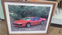 Framed lotus car picture 21 x 7