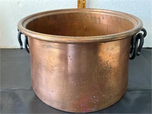 Antique copper pot. 9”T x 15” dia.