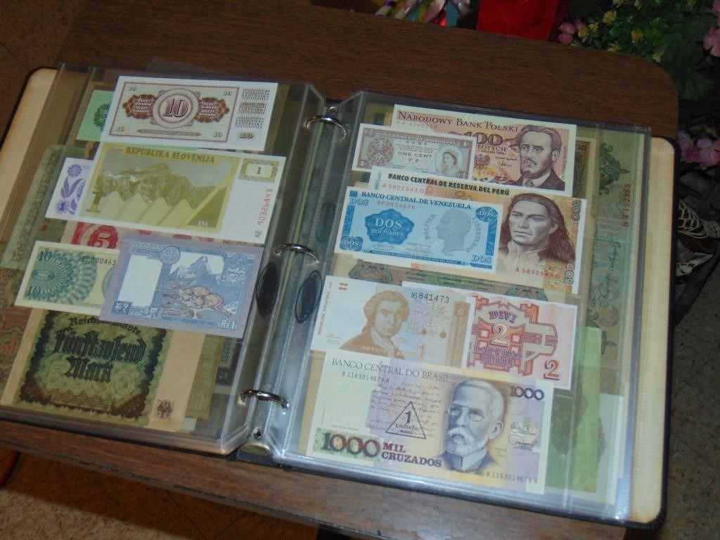 Binder full of Foreign Currency