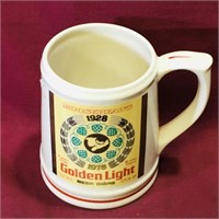 Golden Light Beer Ceramic Stein (4 1/2" Tall)