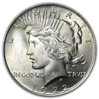 1922 BU Grade Peace Silver Dollar
