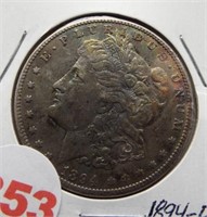 1894-O Morgan silver dollar.