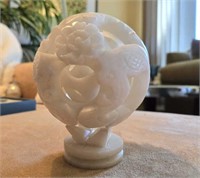 White Jade Water Lilies & Coy Puzzle