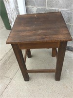 Wood Side Table, 30”T x 22”W x 22”D