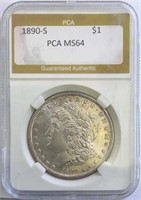 1890S Morgan Dollar MS64 PCA