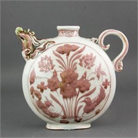 Chinese Copper Red Porcelain Phoenix Ewer