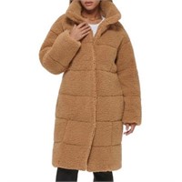 SIZE M Quilted Fleece Long Teddy Coat