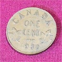 1932 Canada One Cent Coin