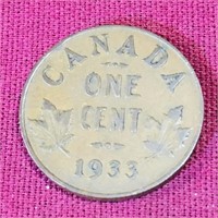 1933 Canada One Cent Coin