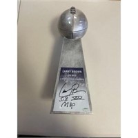 Larry Brown Signed Replica Superbowl Trophy