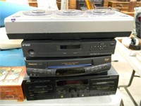 EMERSON 3 CD CHANGER, PANASONIC VCR, JVC STEREO