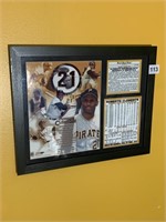 PIRATES CLEMENTE 1973 BATTING STATS FRAMED 13X16