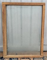 ANTIQUE FROSTED BEVELED GLASS WINDOW