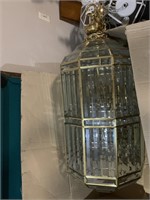 Gorgeous brass beveled glass entrance chandelier