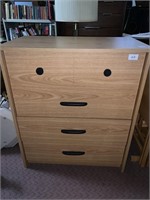 Four drawer chest modern pressed wood light
