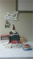 Box Lot Of Christmas Decorations - Lights Working