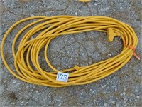 heavy extension cord with 3 outlet end