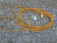 heavy extension cord with 3 outlet end