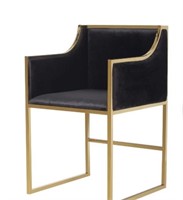 New-velvet dinning chair black and polished gold