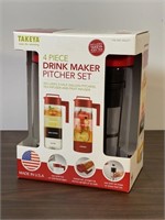 Takeya 4 Piece Drink Maker Pitcher Set NIB