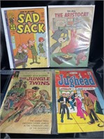 VTG Comics (4) Sad Sack, Aristocat, Jungle Twins,
