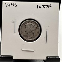 1943 MERCURY SILVER DIME