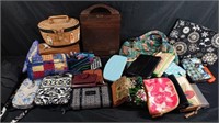 Large box of purses and wallets