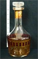 Vintage 9 1/2in clear/gold glass decanter