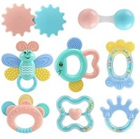 New Baby Toys Rattle Teething Toys 8 PCS, Baby