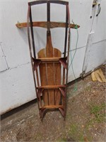 Old LIghtning Glider Metal and Wood Sled