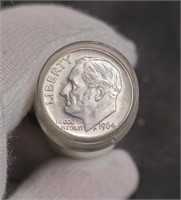 1964-P Roosevelt Silver Dime Roll