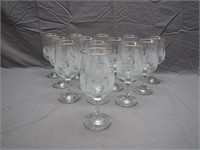 Lot of 13 Matching Christmas Wine Goblets