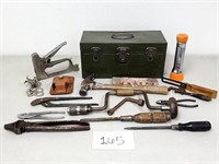 Vintage / Antique Tools & Metal Tool Box (No Ship)