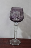 An Amethyst Cut Glass Goblet