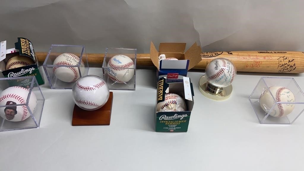 10pc Sports Memorabilia Mostly Signed