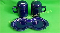 Fiesta Cobalt Blue S & P Shakers w/ Under Plate