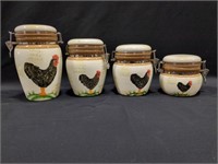Set of 4 Rooster canisters