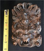 Vintage Hand Carved Hardwood Balinese Dragon mask