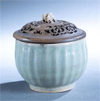 Chinese celadon bowl with lid.