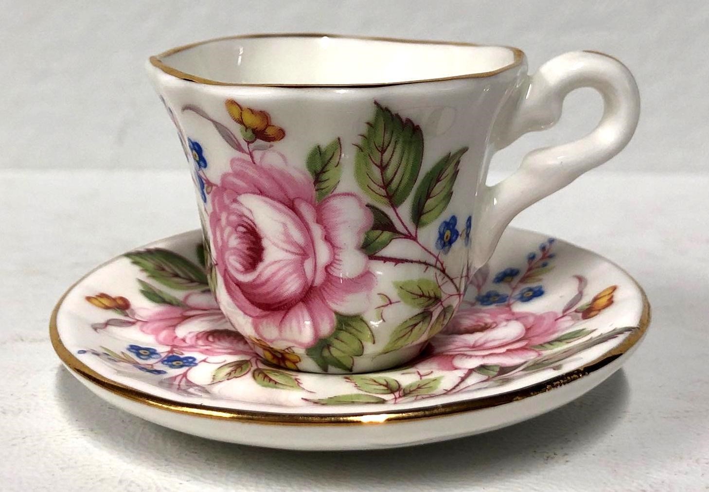 Miniature Bone China Tea Cup and Saucer - Stafford