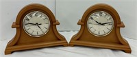 2 Light Wooded TableTop Quartz Clocks