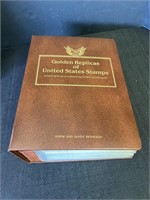 Golden Replicas of U.S. Stamps in album, 22kt gold