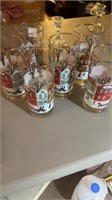 Vintage Set of 6 Libbey Winter Village Pattern