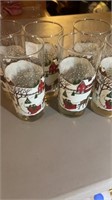 Vintage set of 6 Libbey Winter Holiday Christmas