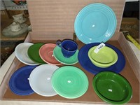 Fiesta ware- Multi colored dishware 9.5" plates,
