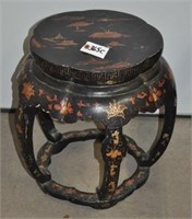 Vintage oriental hand ptd occasional table