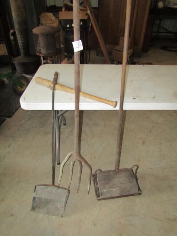 PRIMITIVE FORK, DUST PAN, BALL BAT, MORE