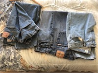 3 pair of vintage blue jeans Levi's and Faded glor