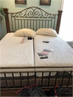 King size wood & Iron bed iComfort mattress