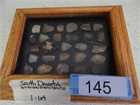Framed Indian artifacts from South Dakota per sell